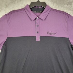 Travis Mathew Mens Performance Golf Polo Shirt Large Purple and Black (Bushwood)